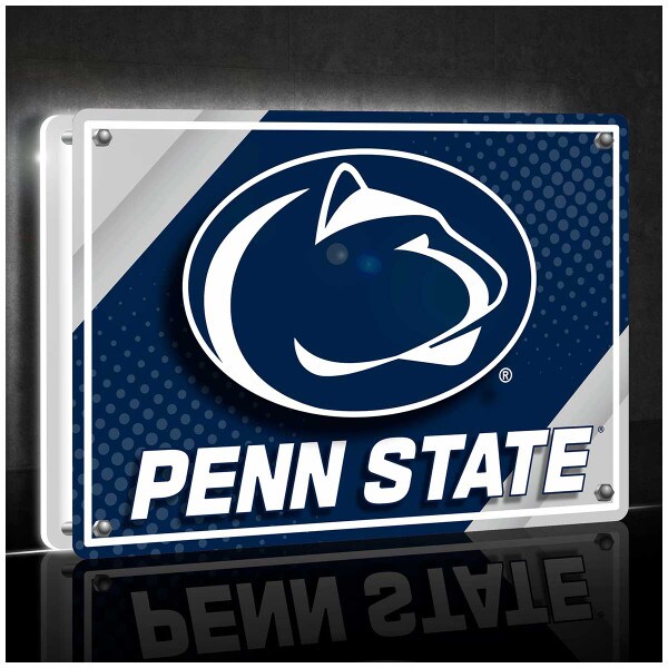 LED sign illuminated Penn State under Athletic Logo